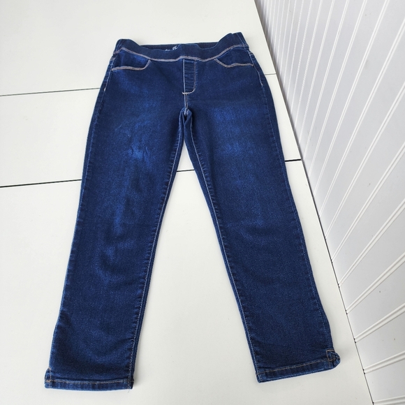 Gloria Vanderbilt All Around Slimming Effect Straight Blue Jeans 32x25 Cropped 8 - Picture 1 of 10